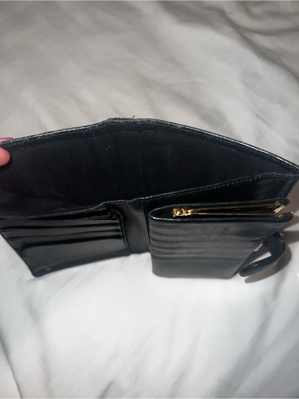 CHANEL Black Quilted Caviar Leather Bifold Wallet (Vintage) - Picture 9 of 9